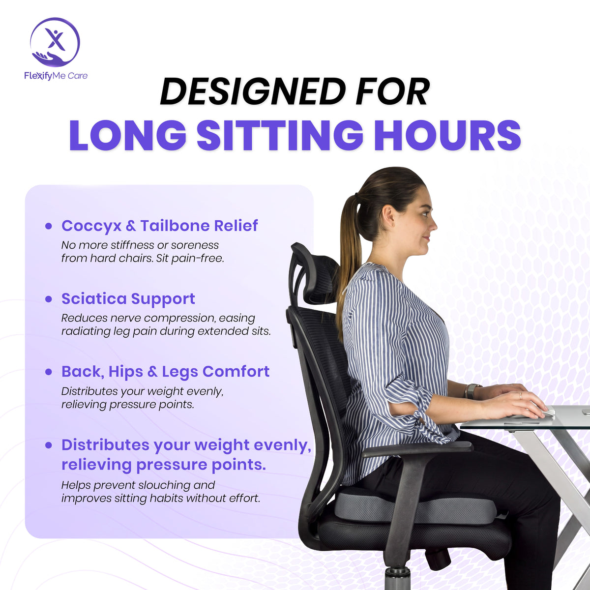 Coccyx Seat Cushion | U-Shaped Memory Foam Support