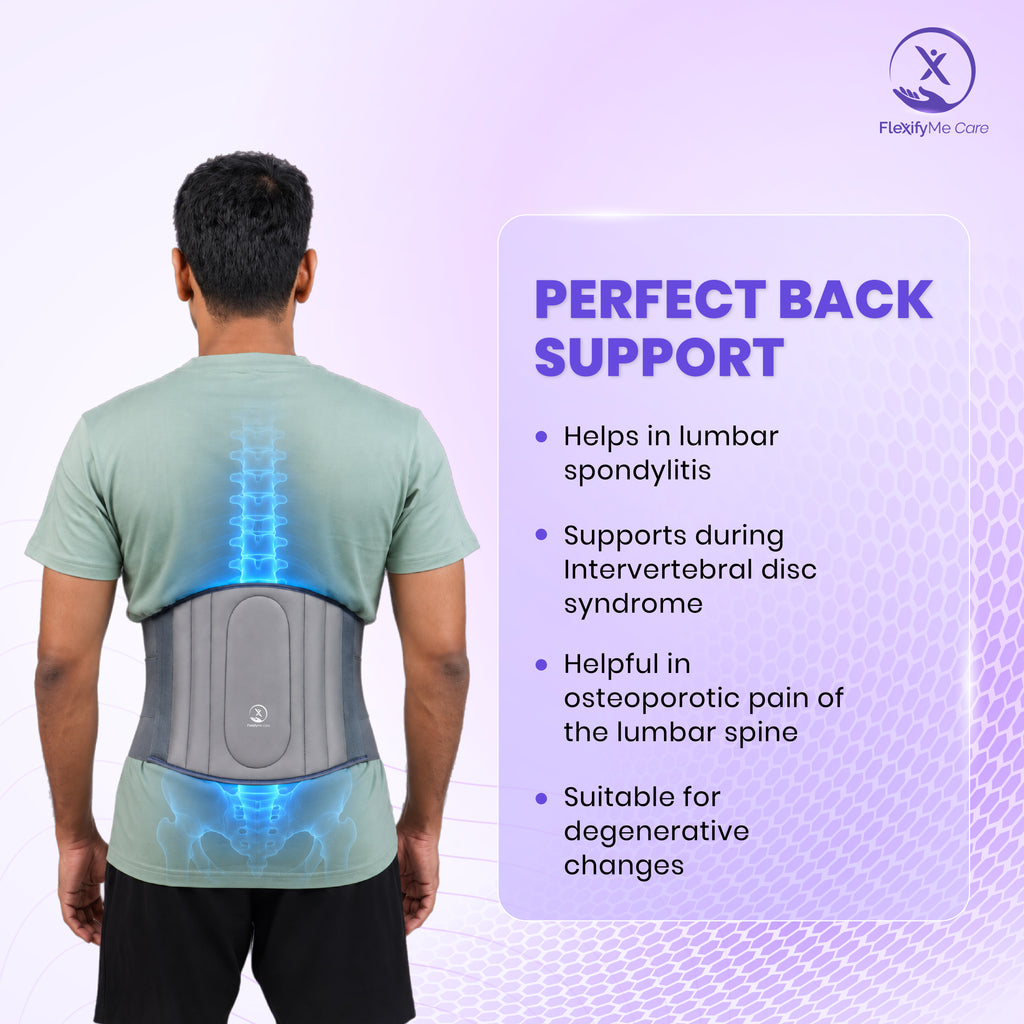 LS Waist Belt | Lumbar Support Belt for Back Pain Relief & Posture Correction | Back Support Belt with Gel Padding for Men & Women