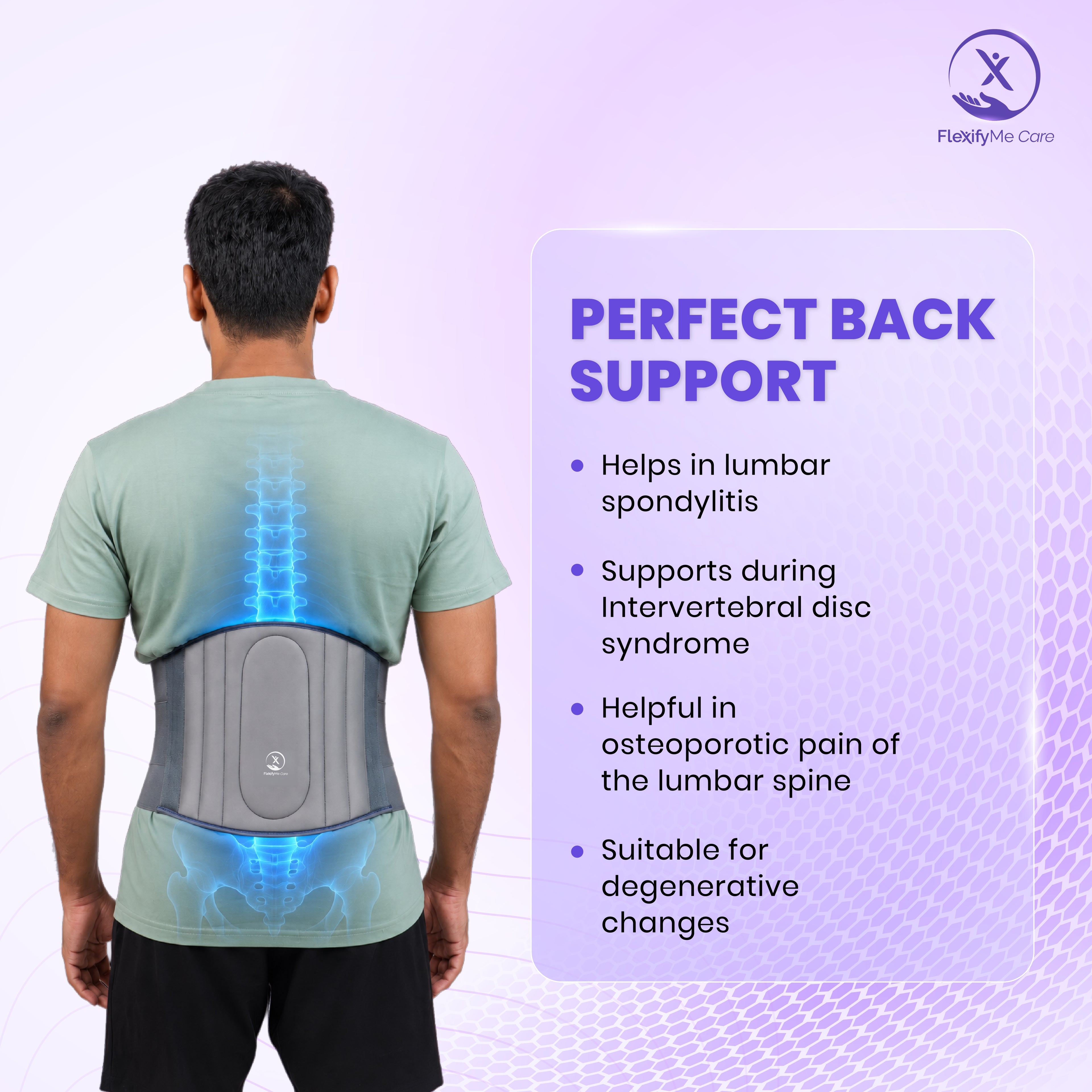 LS Waist Belt | Lumbar Support Belt for Back Pain Relief & Posture Correction | Back Support Belt with Gel Padding for Men & Women