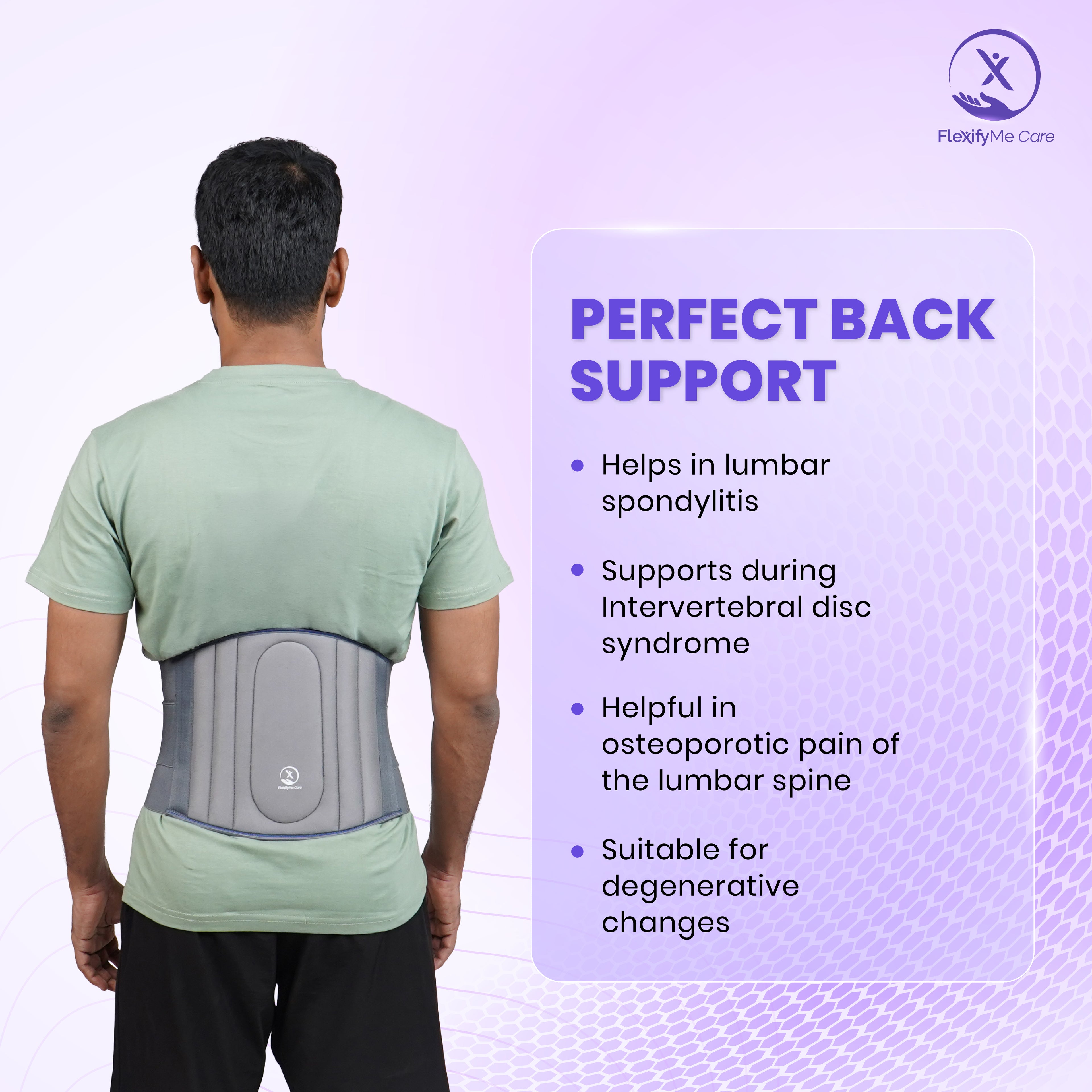 LS Waist Belt | Lumbar Support Belt for Back Pain Relief & Posture Correction | Back Support Belt with Gel Padding for Men & Women